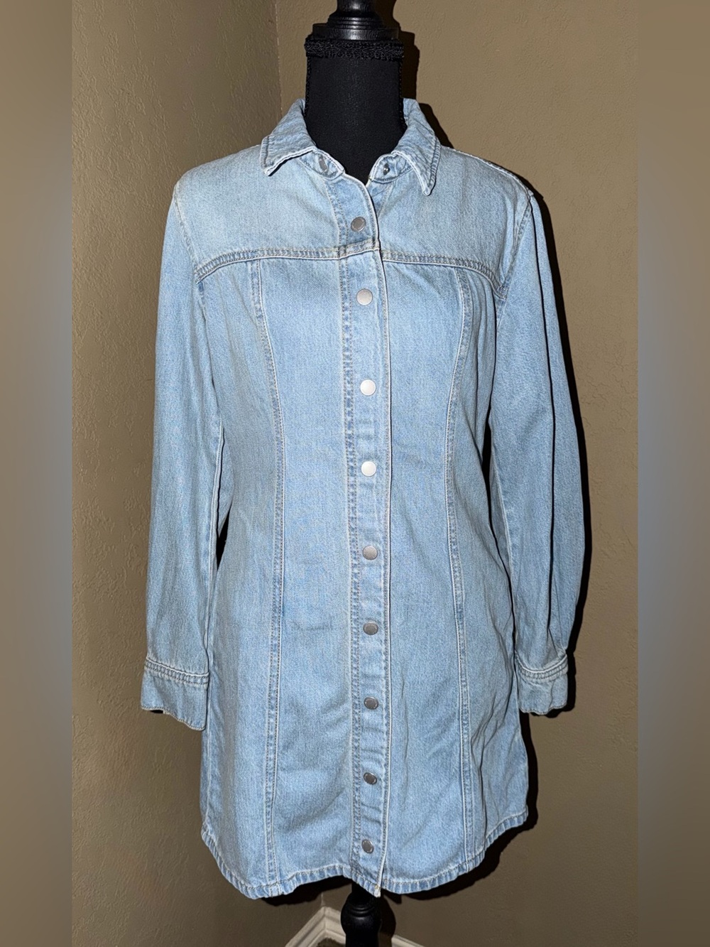 Universal Thread Blue Denim Shirt Dress with Pockets - Size 2
